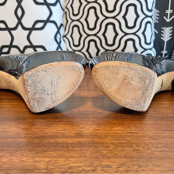 Brian Atwood Bambola Platform Patent Oil Slick Stiletto Peep Toe Sexy 7.5 Pump - Picture 7 of 7